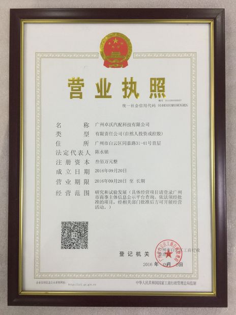 Κίνα Guangzhou Jovoll Auto Parts Technology Co., Ltd. Πιστοποιήσεις